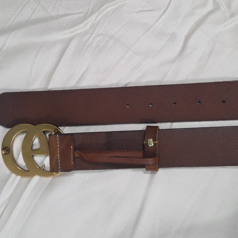 Gucci Brown Leather Belt with Gold Double G Buckle - Picture 10 of 16